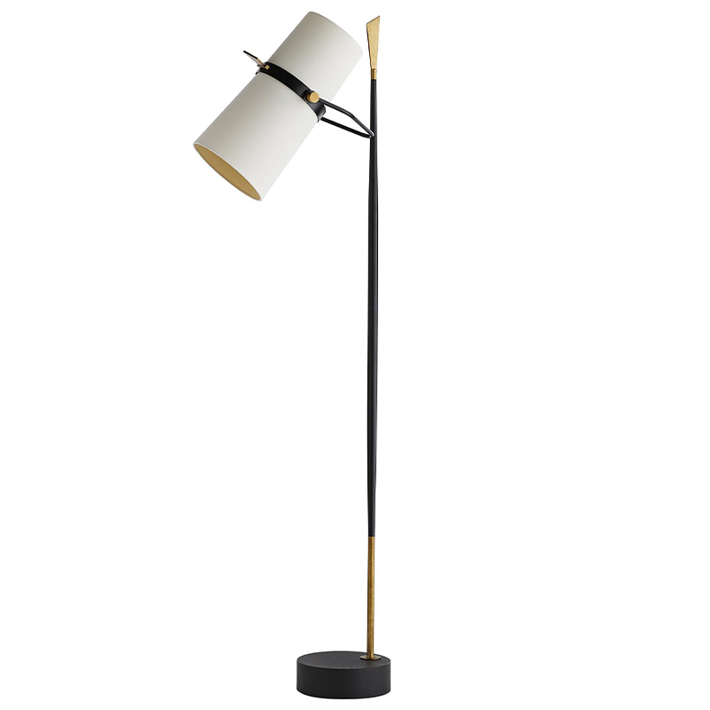 Торшер Arteriors YASMIN FLOOR LAMP Латунь Белый Черный в Сочи | Loft Concept 