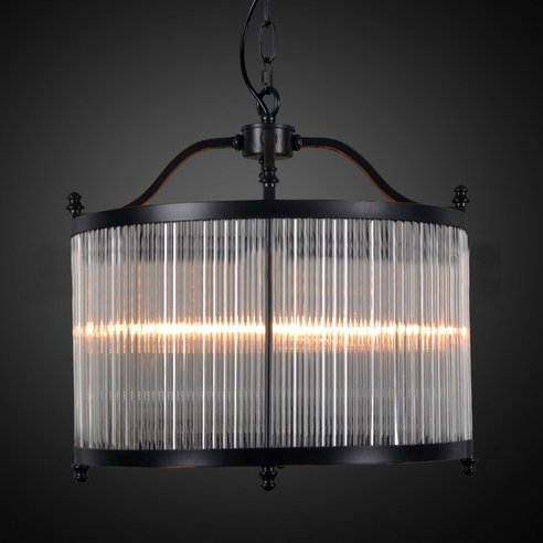 Люстра Glass Fringe Chandelier Round Черный в Сочи | Loft Concept 