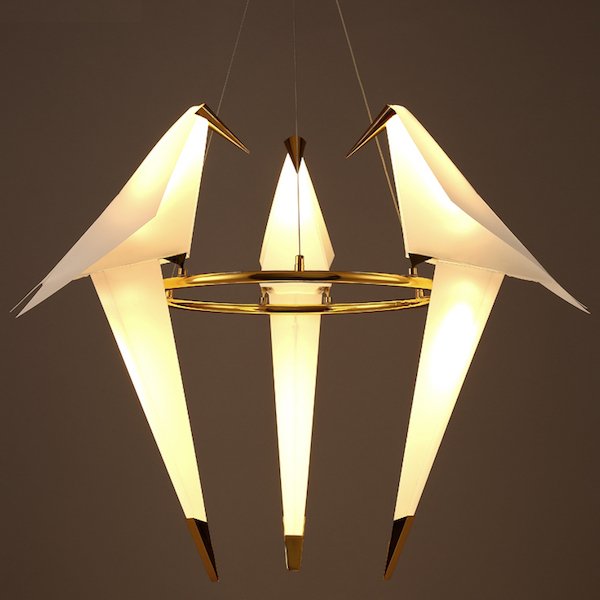 Люстра Origami Bird Chandelier 3 Бежево-серый Золотой в Сочи | Loft Concept 