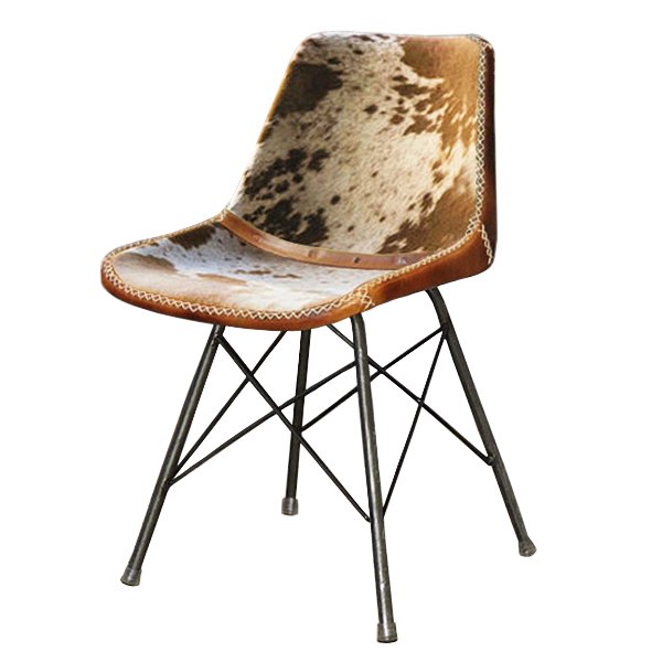 Стул лофт шкура коровы Cowhide Schoolhouse Chair Коричневый Черный в Сочи | Loft Concept 