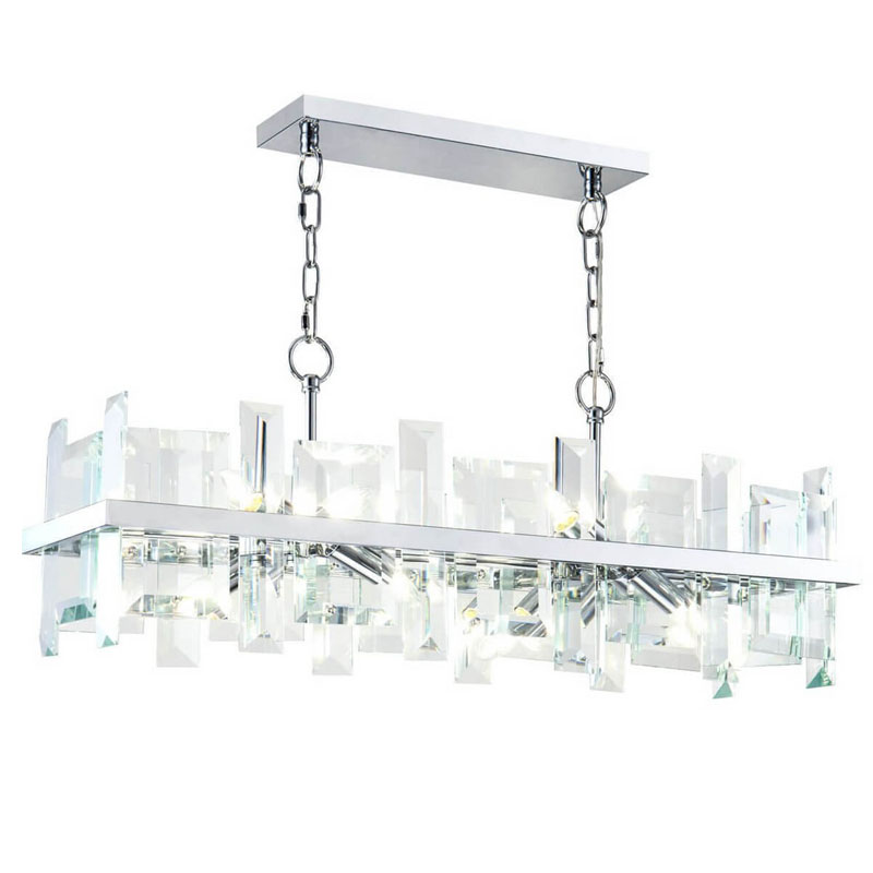 Люстра Harlow Crystal Square Chandelier chrome 8 Хром в Сочи | Loft Concept 