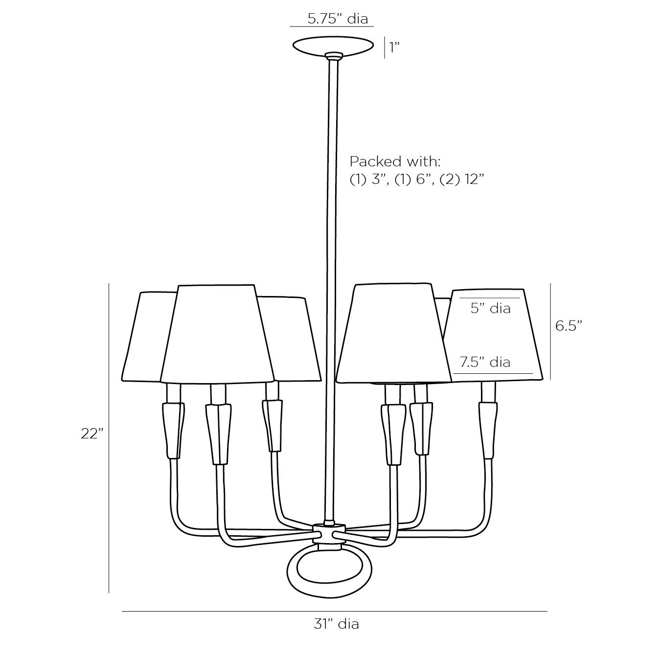 Люстра Arteriors JEREMIAH CHANDELIER в Сочи