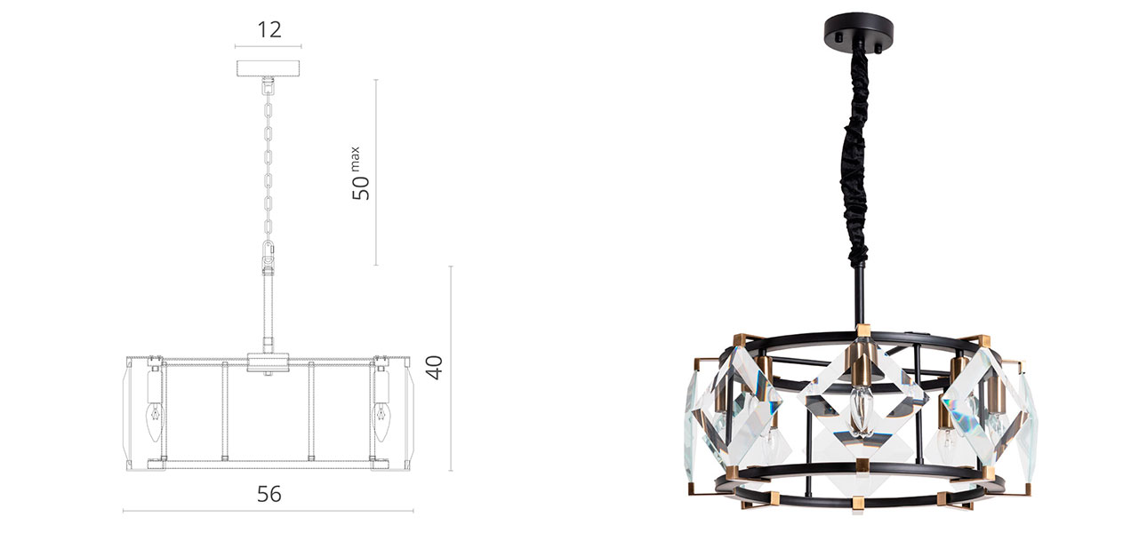 Люстра с ромбами Amedeo 8 - фото №2