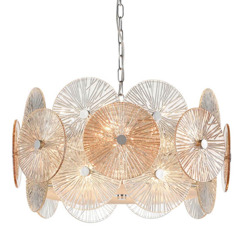 Люстра Decorative Glass discs Chandelier chrome Хром Прозрачный в Сочи | Loft Concept 