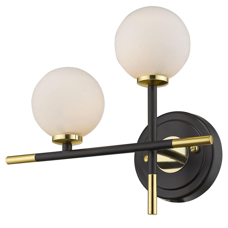 Бра Galant Sconce gold left Золотой Черный Белое матовое стекло в Сочи | Loft Concept 