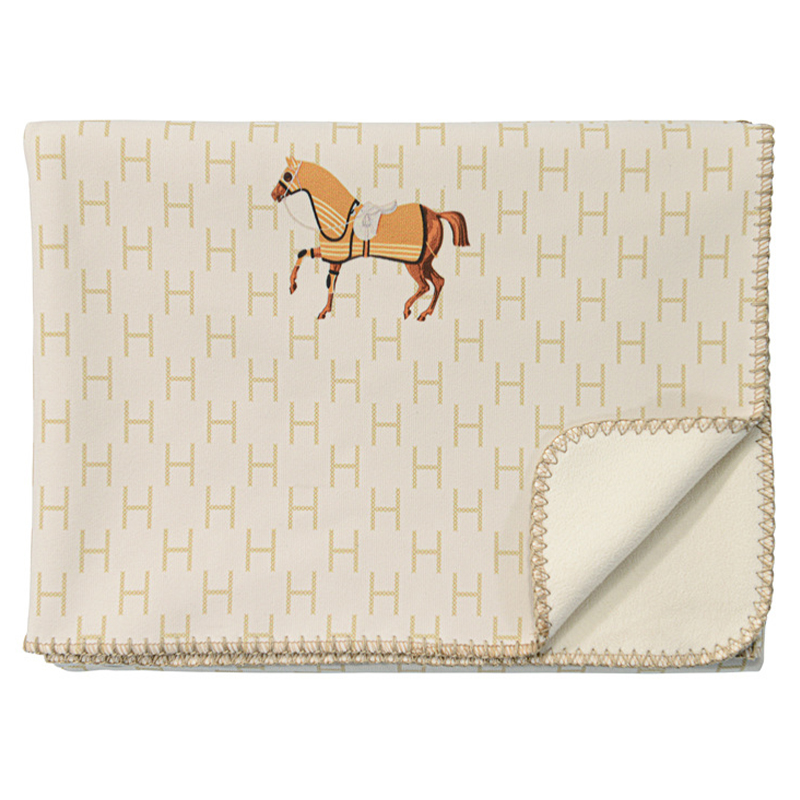 Плед Hermes Pattern Horse Plaid Бежевый Коричневый в Сочи | Loft Concept 