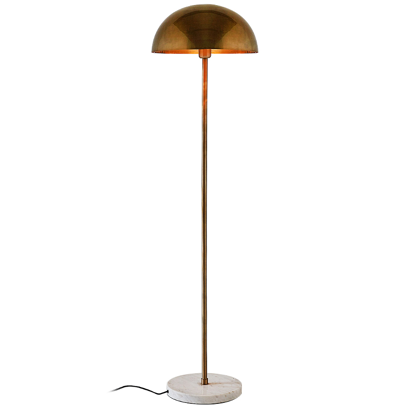 Торшер Riverside Floor Lamp Brass Латунь Белый Мрамор Bianco в Сочи | Loft Concept 