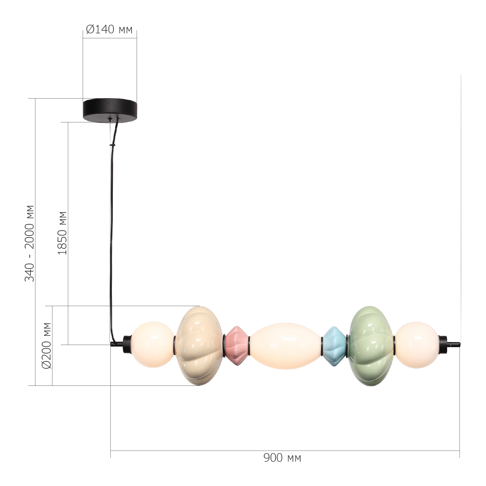 Подвесной светильник линейный с керамическими элементами 24W LED Fragrant Light в Сочи