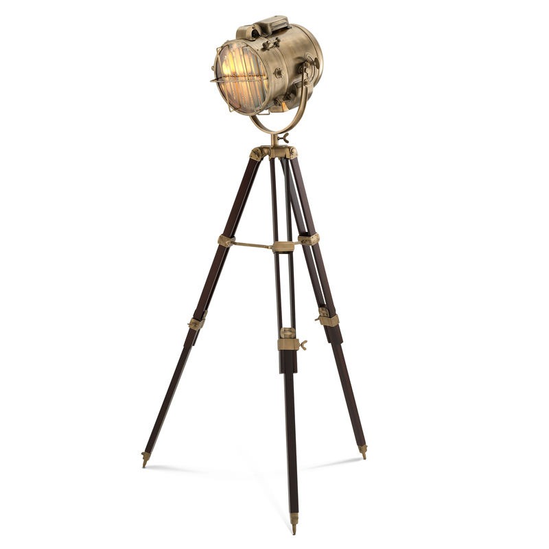 Торшер Eichholtz Floor Lamp Atlantic brass Латунь Коричневый Прозрачный в Сочи | Loft Concept 