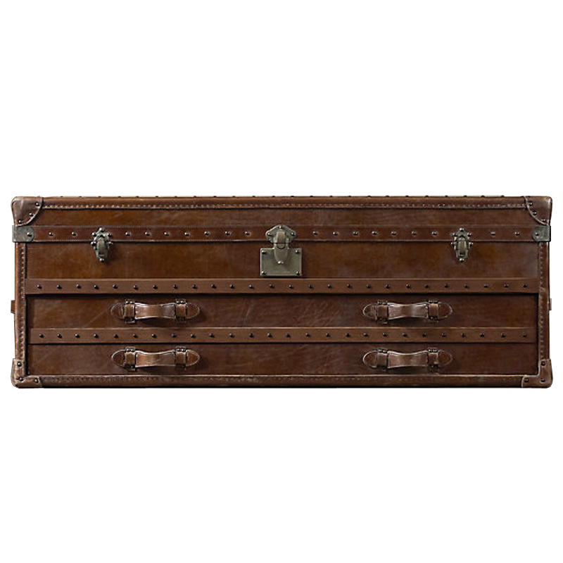 Restoration Hardware Mayfair Steamer Trunk Low Chest Коричневый винтаж в Сочи | Loft Concept 