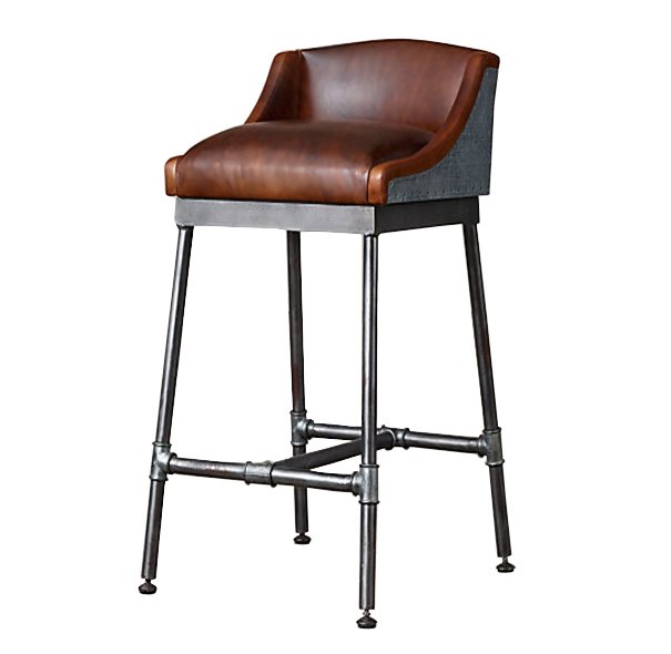 Барный стул Iron Scaffold Bar stool brown Коричневый Серый в Сочи | Loft Concept 