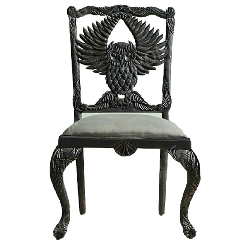 Стул Handcarved Menagerie Owl Dining Chair Черный Черный в Сочи | Loft Concept 