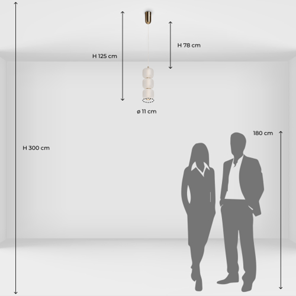 Подвесной светильник с 3-мя округлыми матовыми плафонами из белого стекла Golden Swirl в Сочи