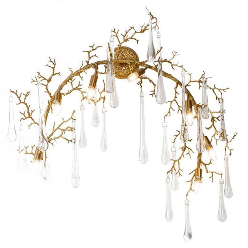 Бра Droplet Branch Gold Wall Lamp Золотой Прозрачное Стекло в Сочи | Loft Concept 