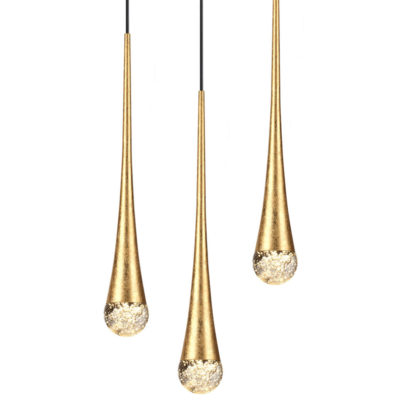 Подвесной светильник Golden Drop Lamp Золотой Прозрачное Стекло в Сочи | Loft Concept 