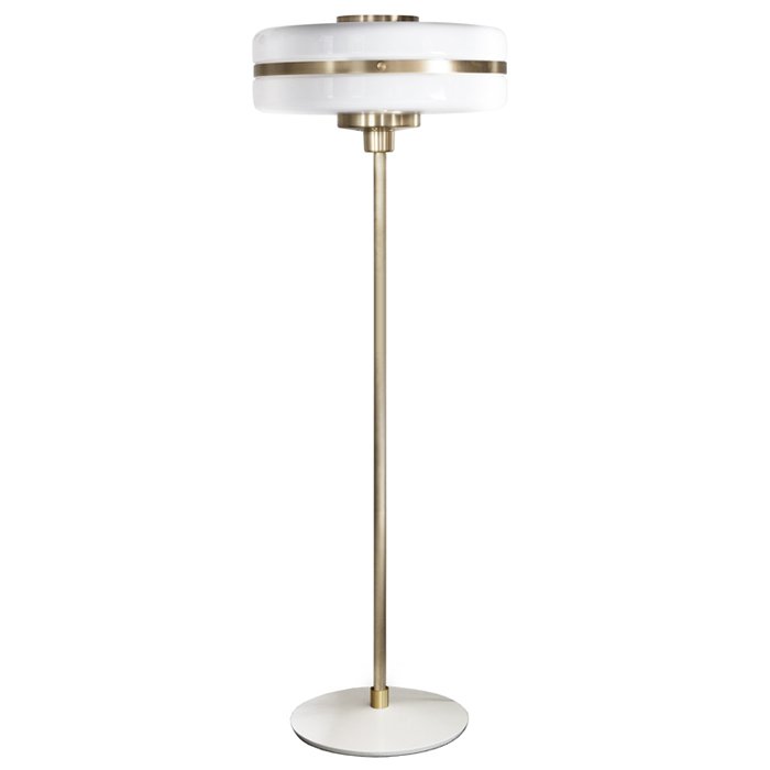 Торшер BERT FRANK Masina floor lamp Латунь Белый в Сочи | Loft Concept 