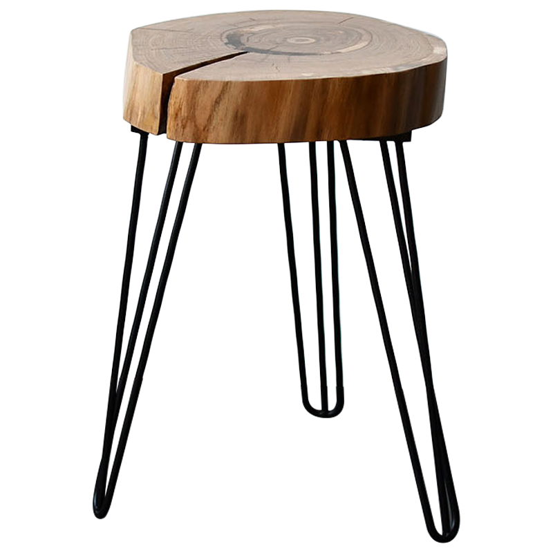 Приставной стол Morley Industrial Metal Rust Side Table Светлый дуб Черный в Сочи | Loft Concept 