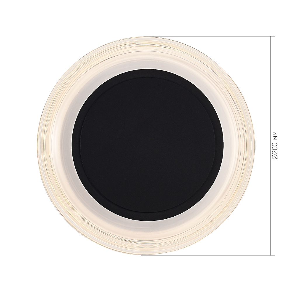 Бра круглое черный/прозрачный Plumpness LED 7 в Сочи