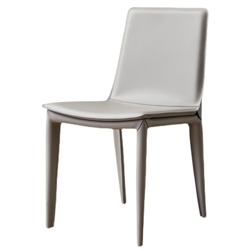 Стул с кожаной обивкой Elbert Chair White Белый Белый в Сочи | Loft Concept 