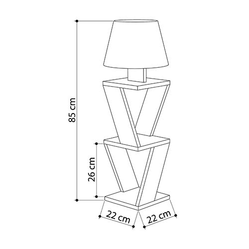 Торшер белый с каркасом с 2-мя полками и тканевым абажуром KOZENA SIDE FLOOR LAMP WHITE в Сочи