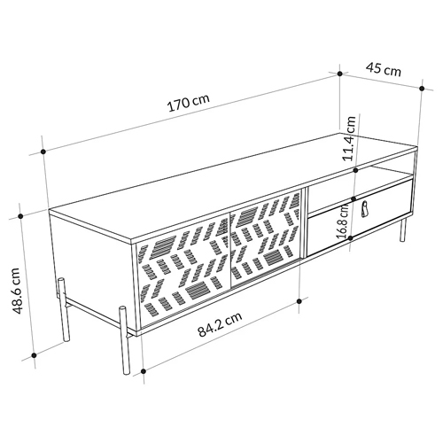 ТВ-тумба с раздвижными дверцами Mallin Metal TV Stand в Сочи