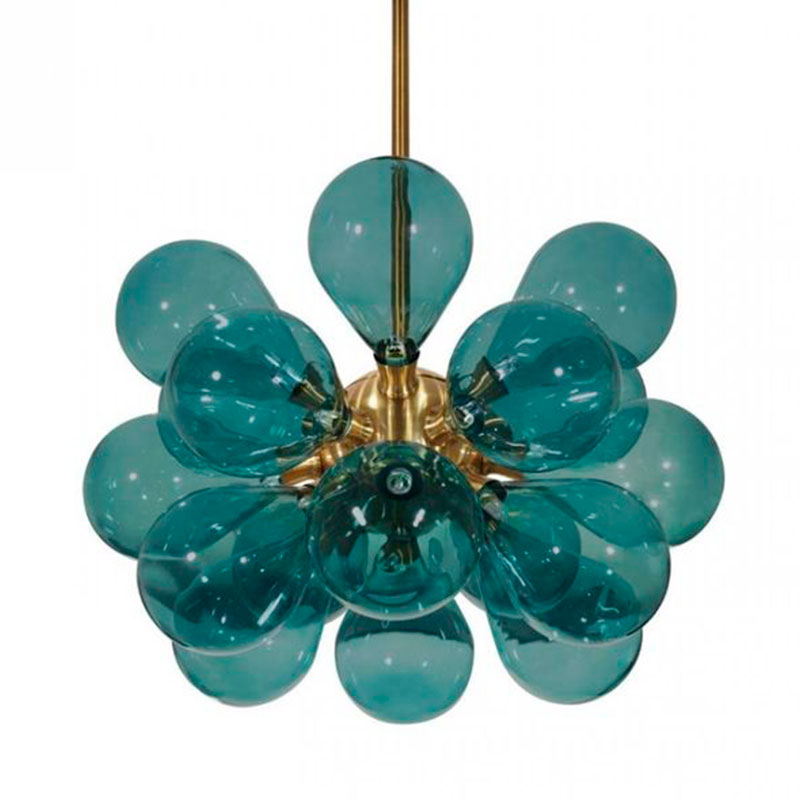 Люстра Simonet Chandelier Blue 55 см Голубой Золотой в Сочи | Loft Concept 