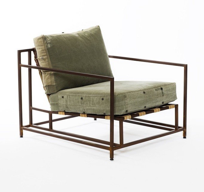 Кресло Inheritance Armchair Olive Military Fabric Оливковый в Сочи | Loft Concept 