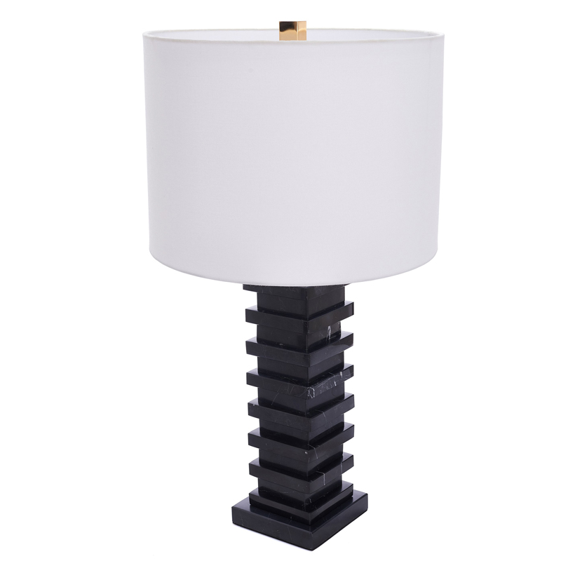 Настольная лампа Iobhar Marble Table lamp Черный Белый в Сочи | Loft Concept 