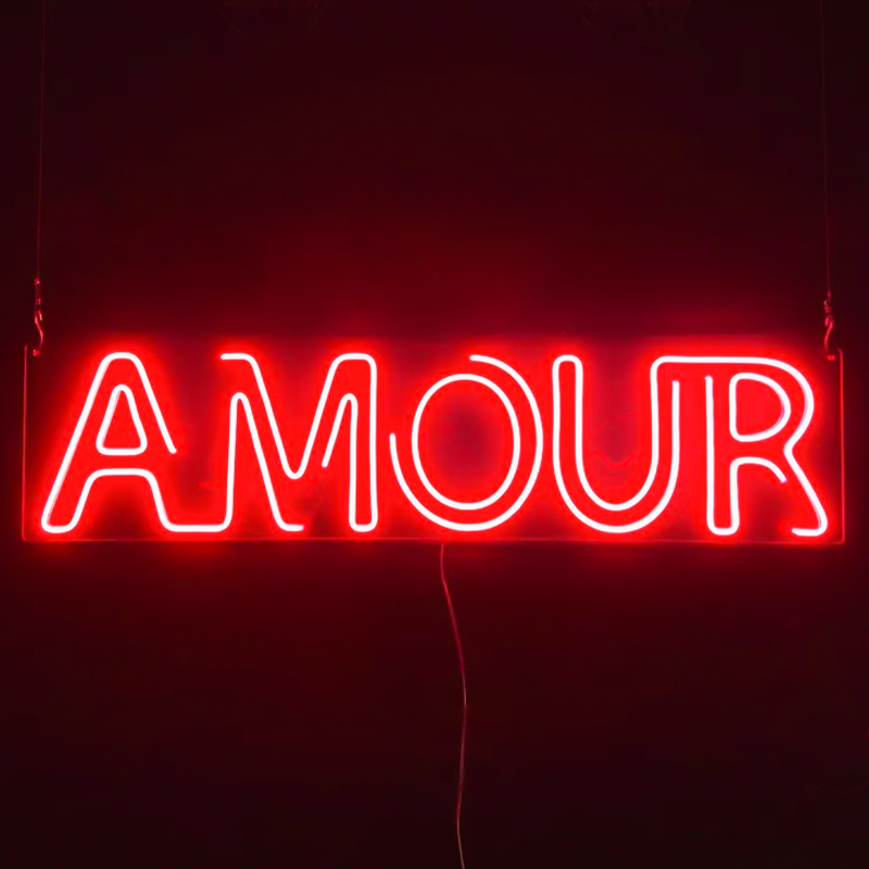 Неоновая настенная лампа Amour Neon Wall Lamp Прозрачный Красный в Сочи | Loft Concept 