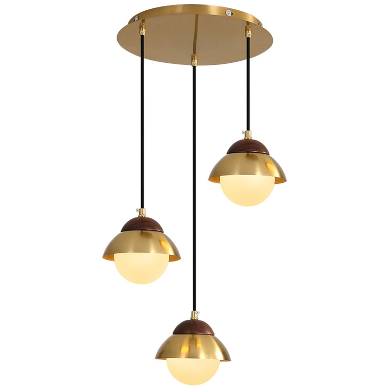 Люстра Roch Wooden Eco Light Chandelier Латунь Коричневый Белый в Сочи | Loft Concept 