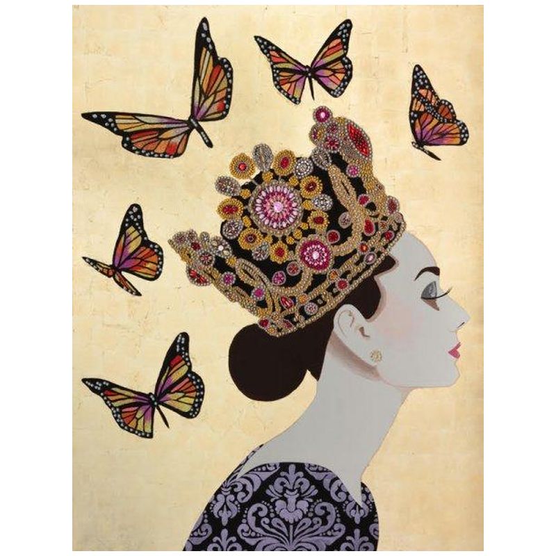 Картина Audrey with Crown and Monarch Butterflies Мульти в Сочи | Loft Concept 