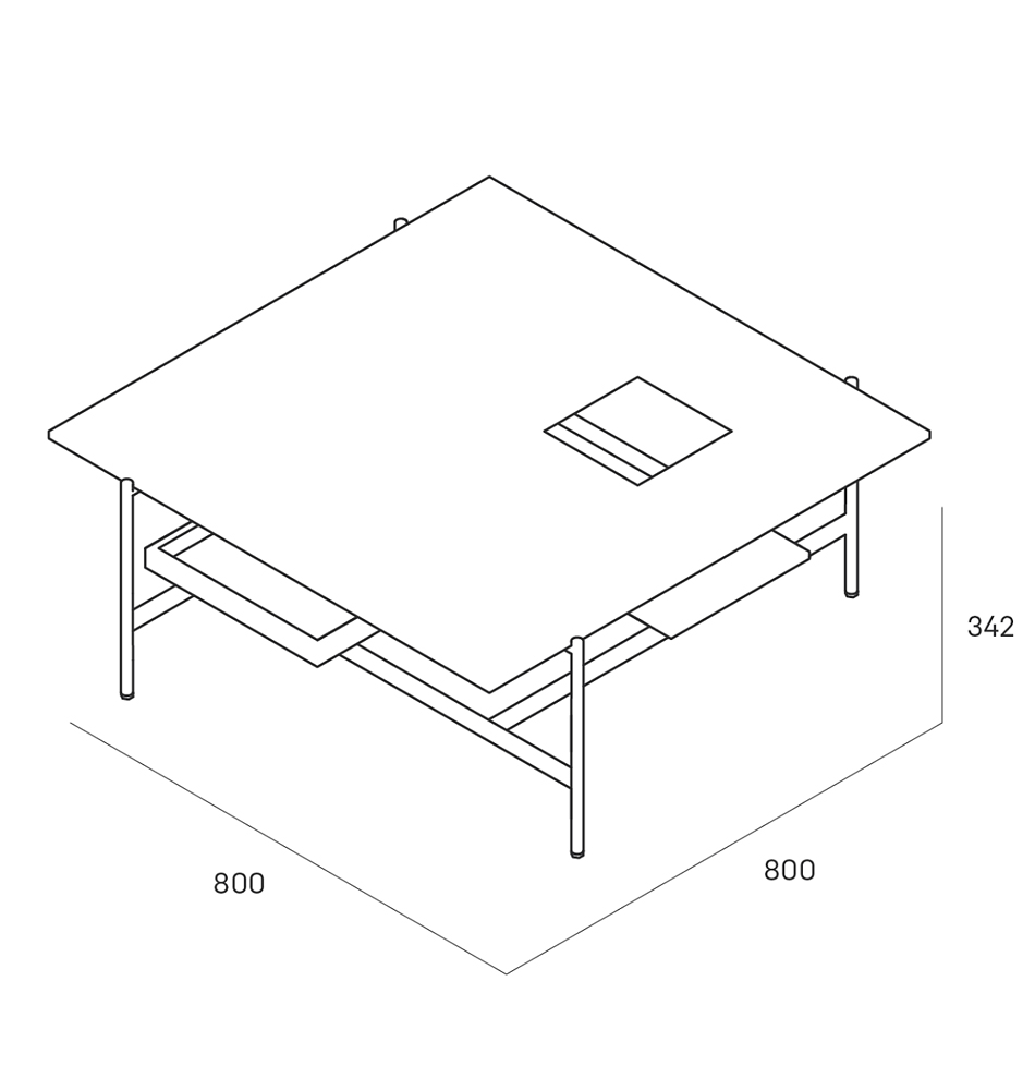 Karat журнальный столик цвета тёмный камень с съемным подносом в Сочи