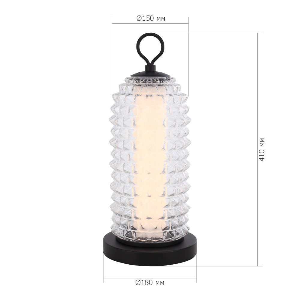 Настольная лампа с прозрачным факутрным стеклянным плафоном Sonora в Сочи