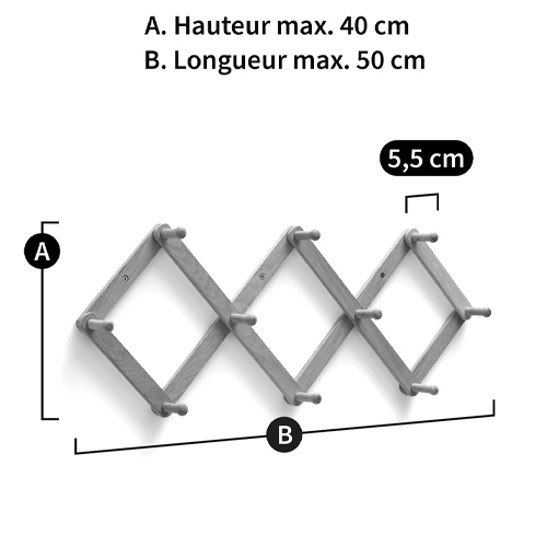 Настенная деревянная раздвижная вешалка Larson Wood Hanger в Сочи