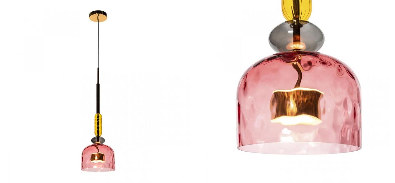 Светильник Flauti Pink Yellow D20 см - фото