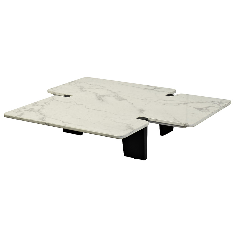 Кофейный стол Lewys Marble Coffee Table Белый Мрамор Bianco Коричневый в Сочи | Loft Concept 