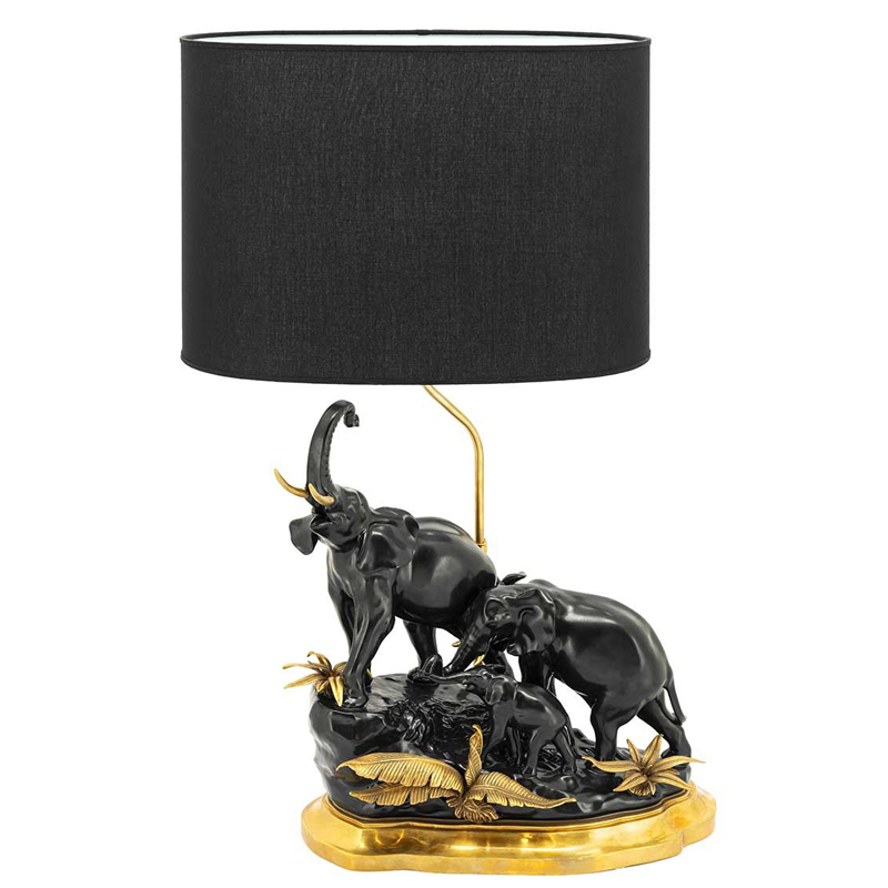 Настольная лампа ABHIKA TABLE LAMP ELEPHANT Черный Золотой в Сочи | Loft Concept 