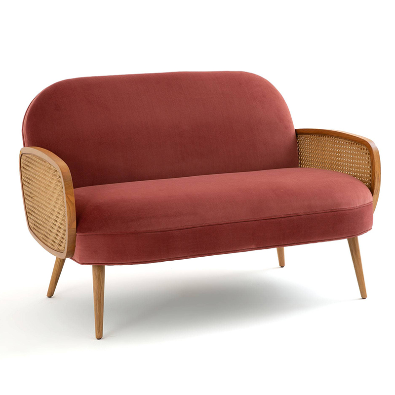 Диван Morten Wicker Crimson Sofa Малиновый Малиновый (Crimson) в Сочи | Loft Concept 