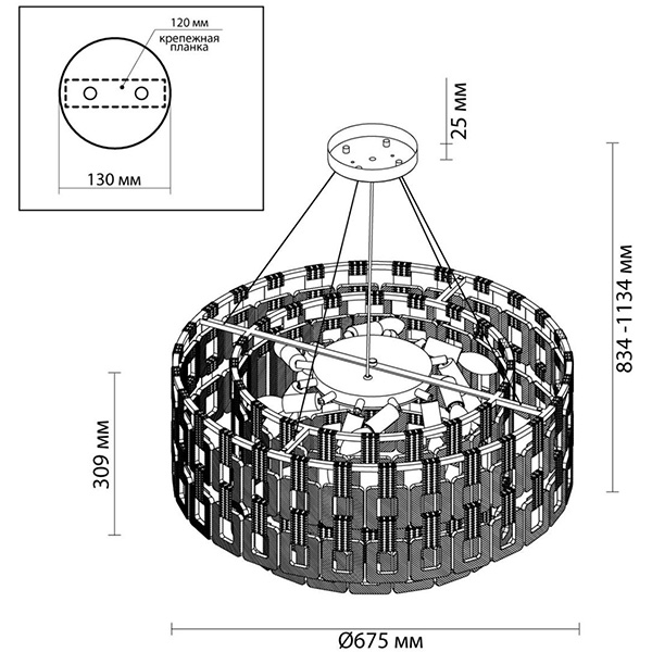 Люстра Ribbed Elements Pendant Round 67 в Сочи