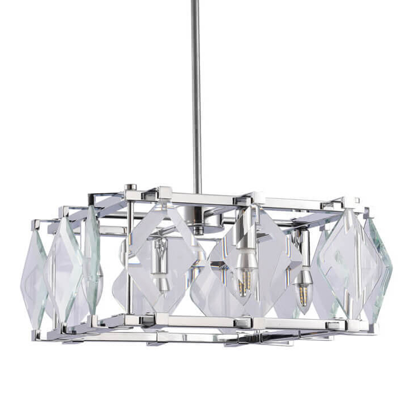 Люстра Glass Rhombus Lighting square Хром в Сочи | Loft Concept 