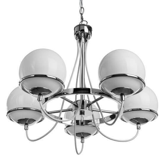 Люстра Melissa Chandelier Chromium 5 Хром Белый в Сочи | Loft Concept 