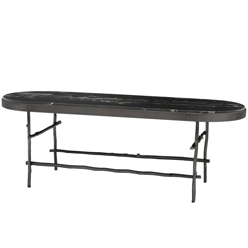 Кофейный стол Eichholtz Coffee Table Tomasso Черный Мрамор Nero Темная бронза в Сочи | Loft Concept 