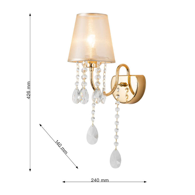 Бра золотого цвета с хрустальным декором Dainty Light Бра золотого цвета с хрустальным декором Dainty Light в Сочи