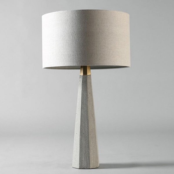 Настольная лампа Concrete Stone Table Lamp Tube Серый в Сочи | Loft Concept 