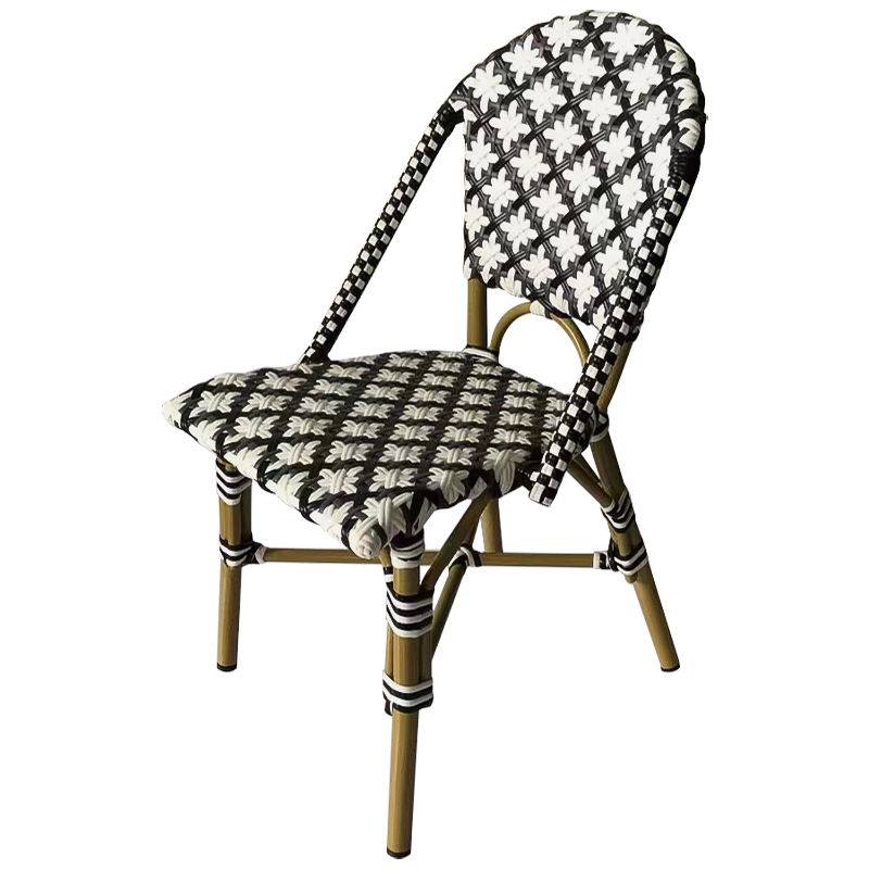 Стул ротанг Wicker Mathis Rattan Chair Черно-белый Древесина в Сочи | Loft Concept 