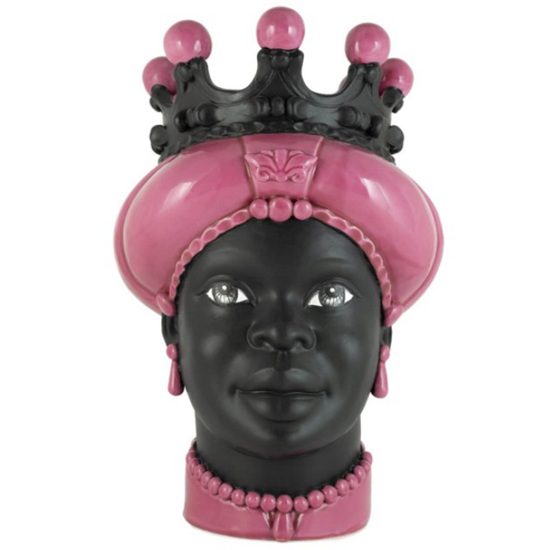 Ваза VASE MORO LADY CROWN DARK pink Черный Розовый в Сочи | Loft Concept 