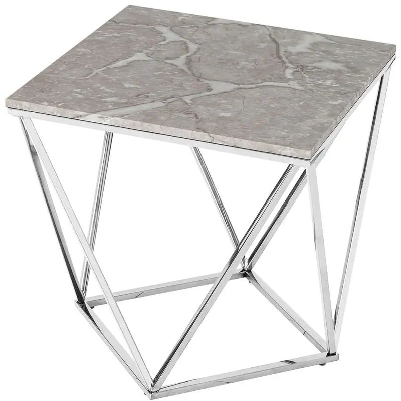 Приставной стол Kovaldzhi Collection Frame Geometry Silver Бежево-серый Белый Мрамор Bianco Серебряный Приставной стол Kovaldzhi Collection Frame Geometry Silver Бежево-серый Белый Мрамор Bianco Серебряный в Сочи | Loft Concept