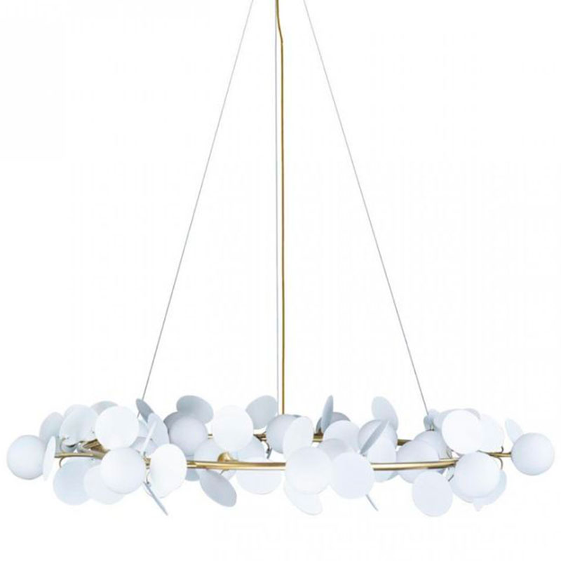 Люстра MATISSE Chandelier White диаметр 130 Белый Золотой в Сочи | Loft Concept 