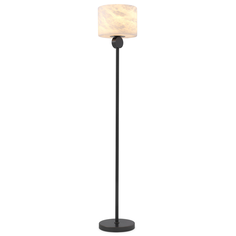 Торшер Eichholtz Floor Lamp Etruscan Bronze Темная бронза Белый в Сочи | Loft Concept 