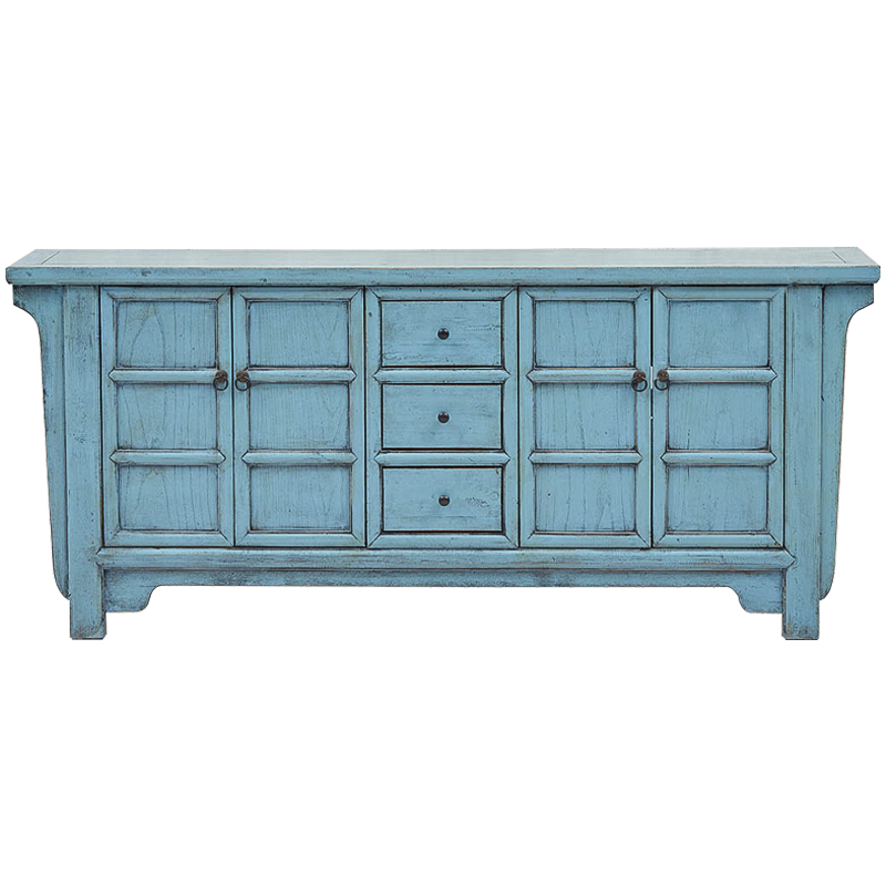 Комод в китайском стиле Blue Chest of Drawers Chinese Collection Голубой Коричневый в Сочи | Loft Concept 